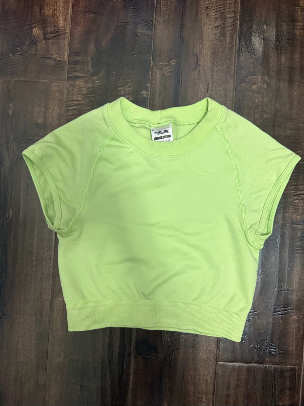 Gymshark Ultra Seamless Short Sleeve Open Back Crop Top Lime Green - Size Small